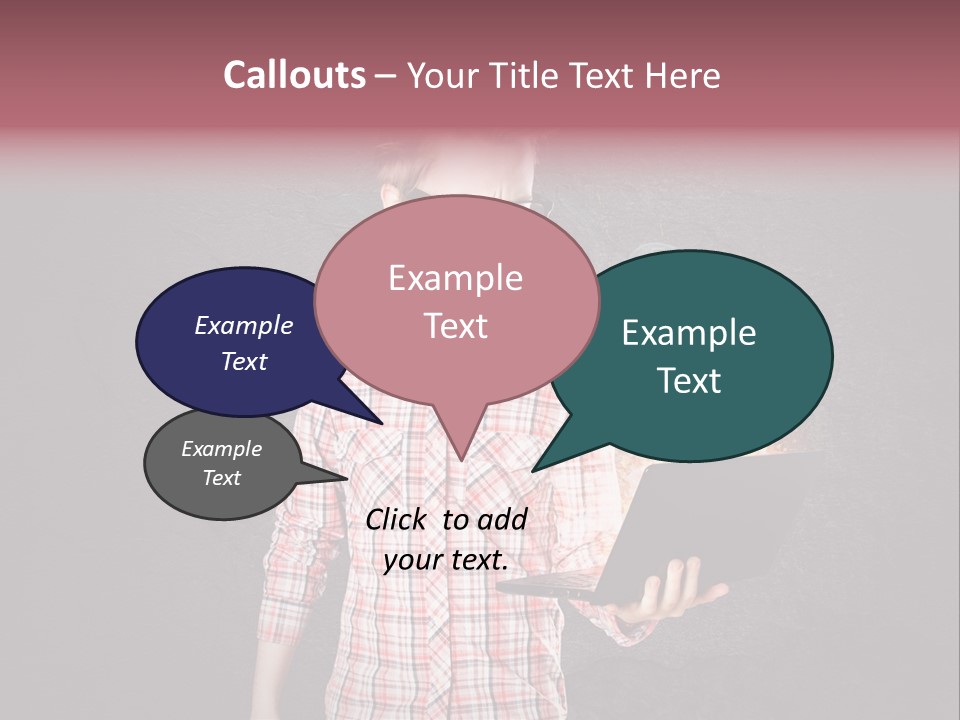 Junge Probleme Laptop PowerPoint Template