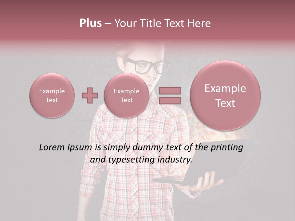 Junge Probleme Laptop PowerPoint Template