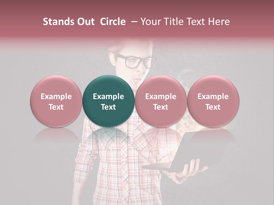 Junge Probleme Laptop PowerPoint Template