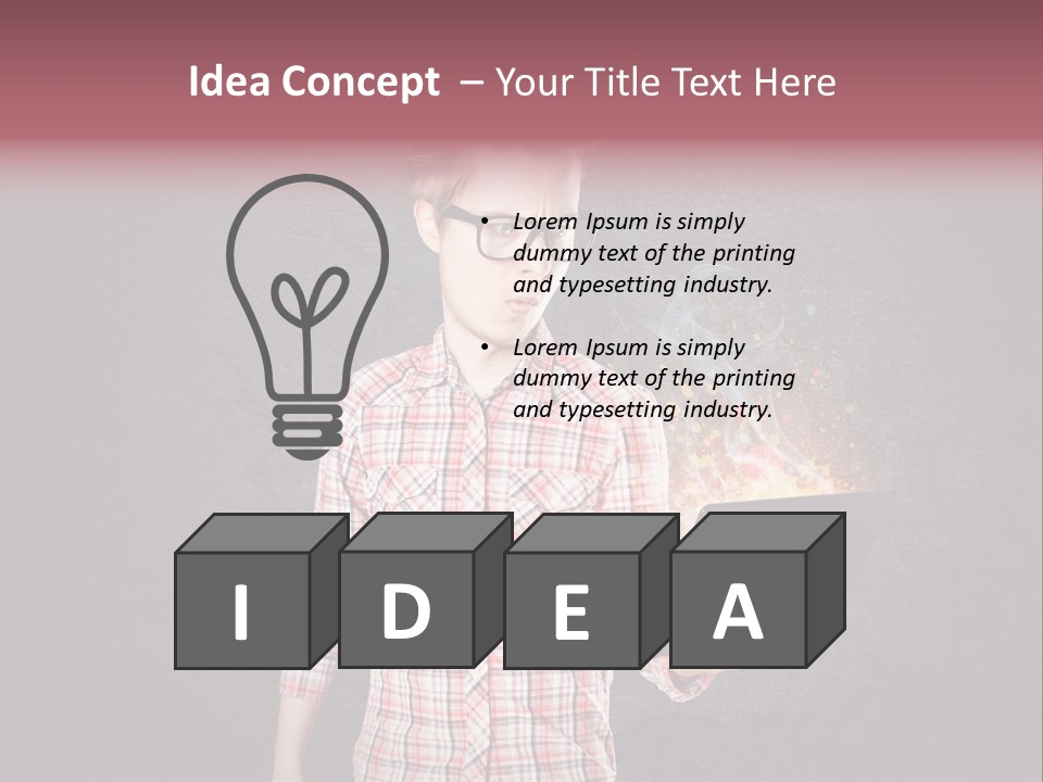 Junge Probleme Laptop PowerPoint Template