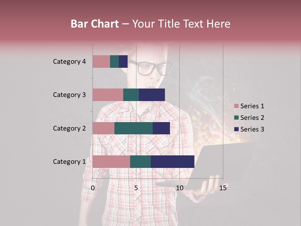 Junge Probleme Laptop PowerPoint Template
