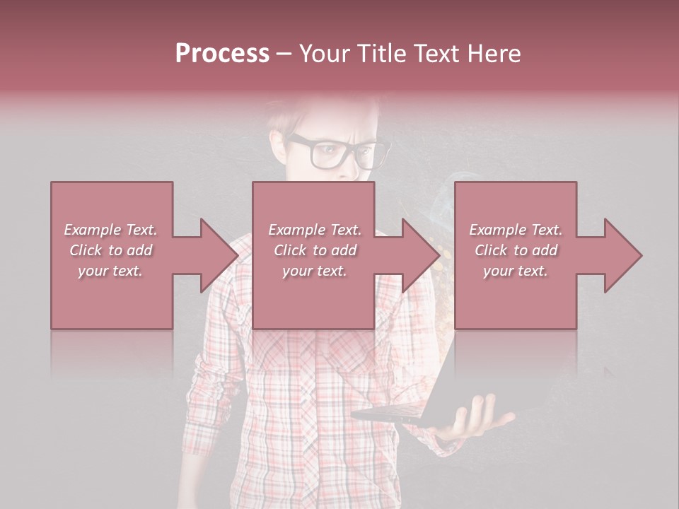 Junge Probleme Laptop PowerPoint Template
