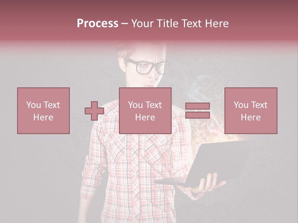 Junge Probleme Laptop PowerPoint Template
