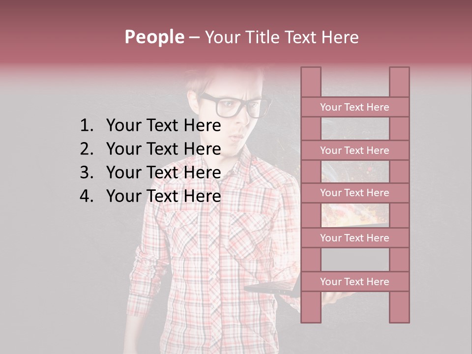 Junge Probleme Laptop PowerPoint Template