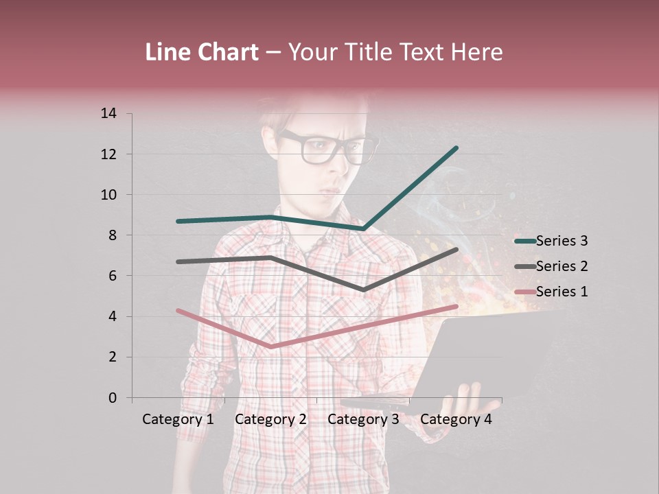 Junge Probleme Laptop PowerPoint Template