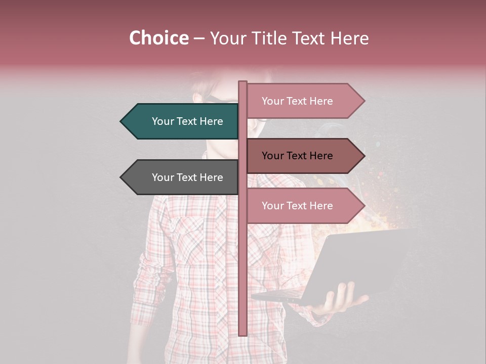 Junge Probleme Laptop PowerPoint Template