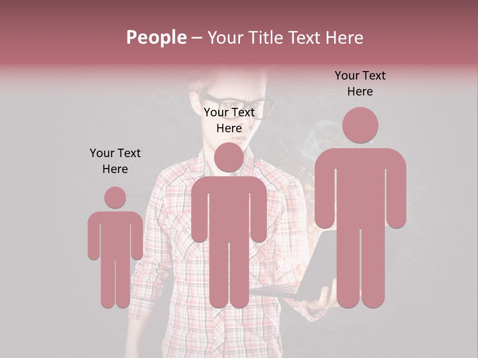 Junge Probleme Laptop PowerPoint Template