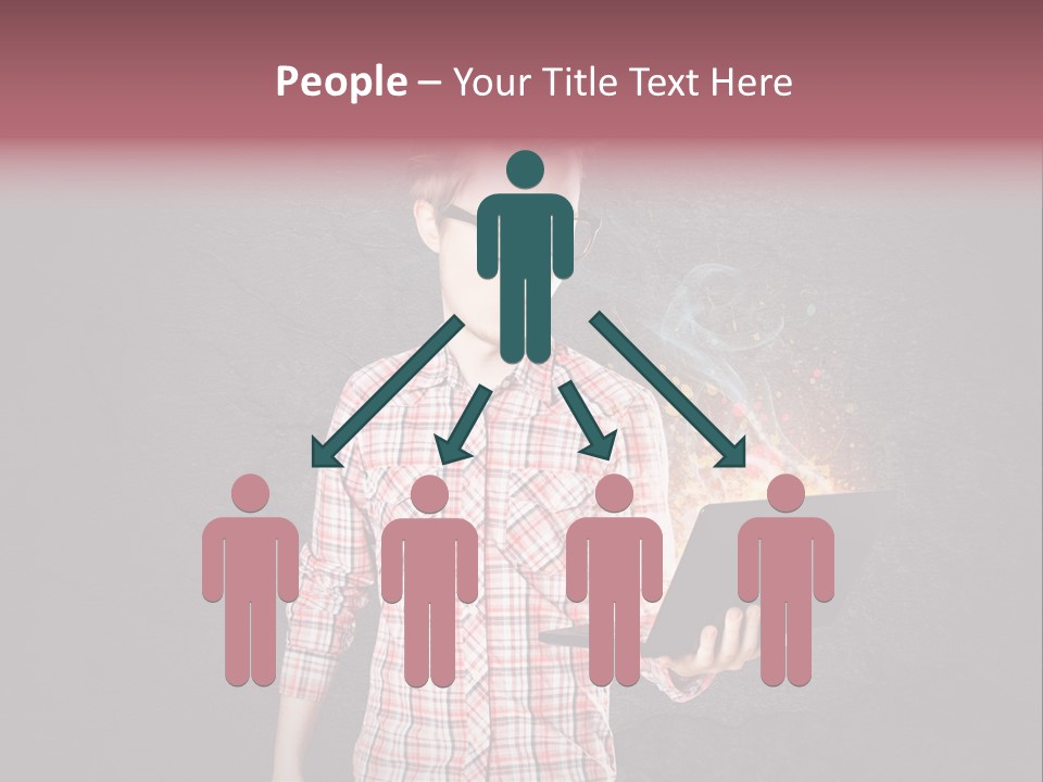 Junge Probleme Laptop PowerPoint Template