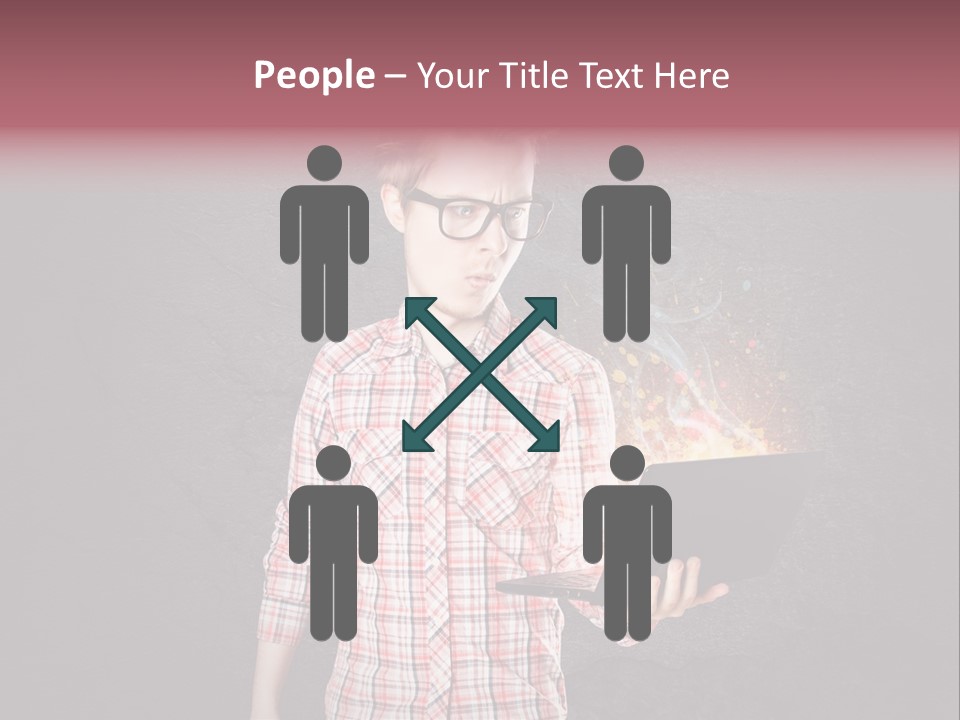 Junge Probleme Laptop PowerPoint Template