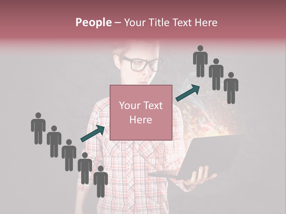 Junge Probleme Laptop PowerPoint Template