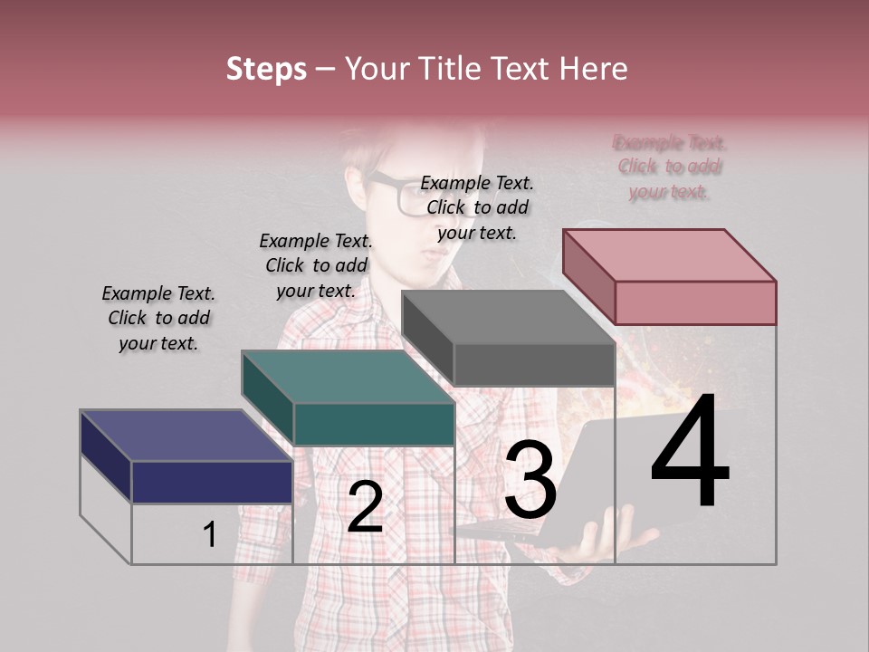 Junge Probleme Laptop PowerPoint Template