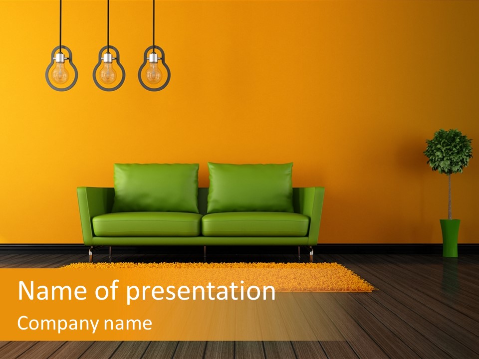 Room Livingroom Plant PowerPoint Template