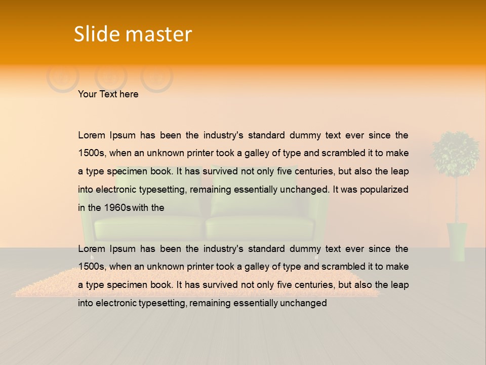 Room Livingroom Plant PowerPoint Template