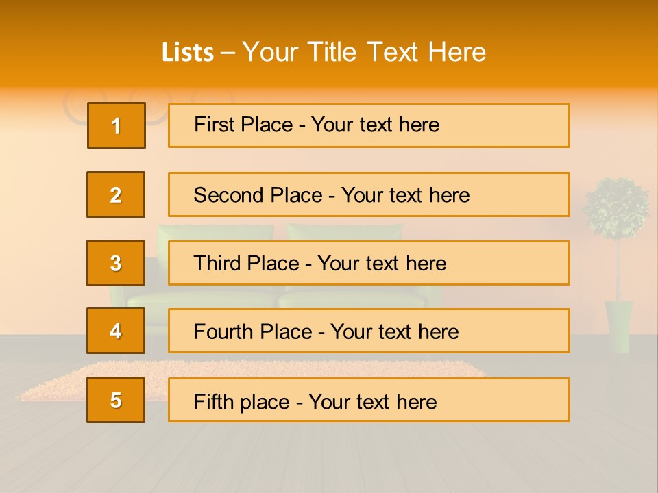 Room Livingroom Plant PowerPoint Template