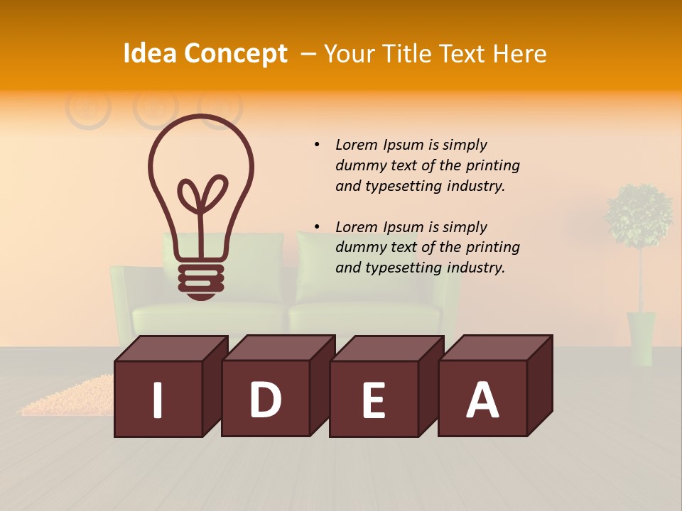 Room Livingroom Plant PowerPoint Template