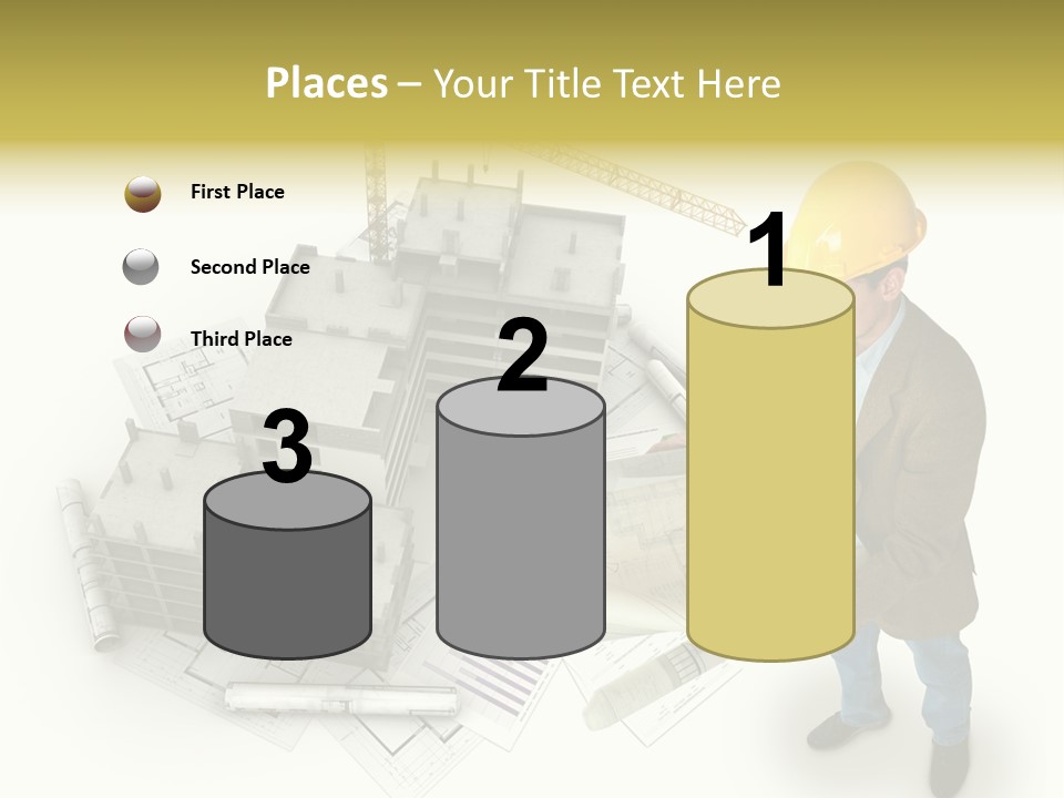 Helmet Blueprints House PowerPoint Template