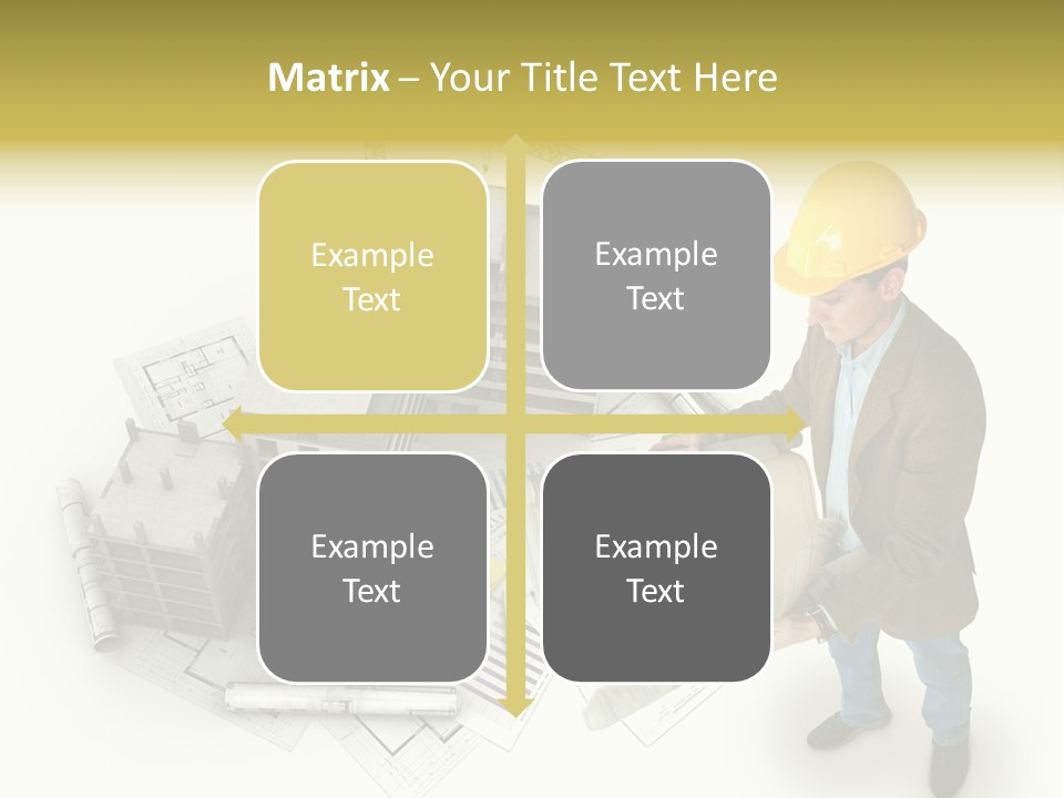 Helmet Blueprints House PowerPoint Template