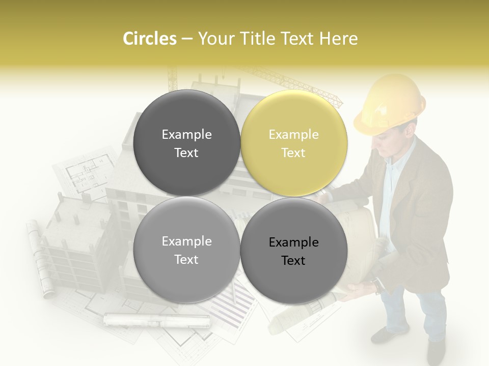 Helmet Blueprints House PowerPoint Template