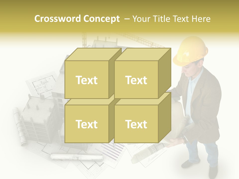Helmet Blueprints House PowerPoint Template