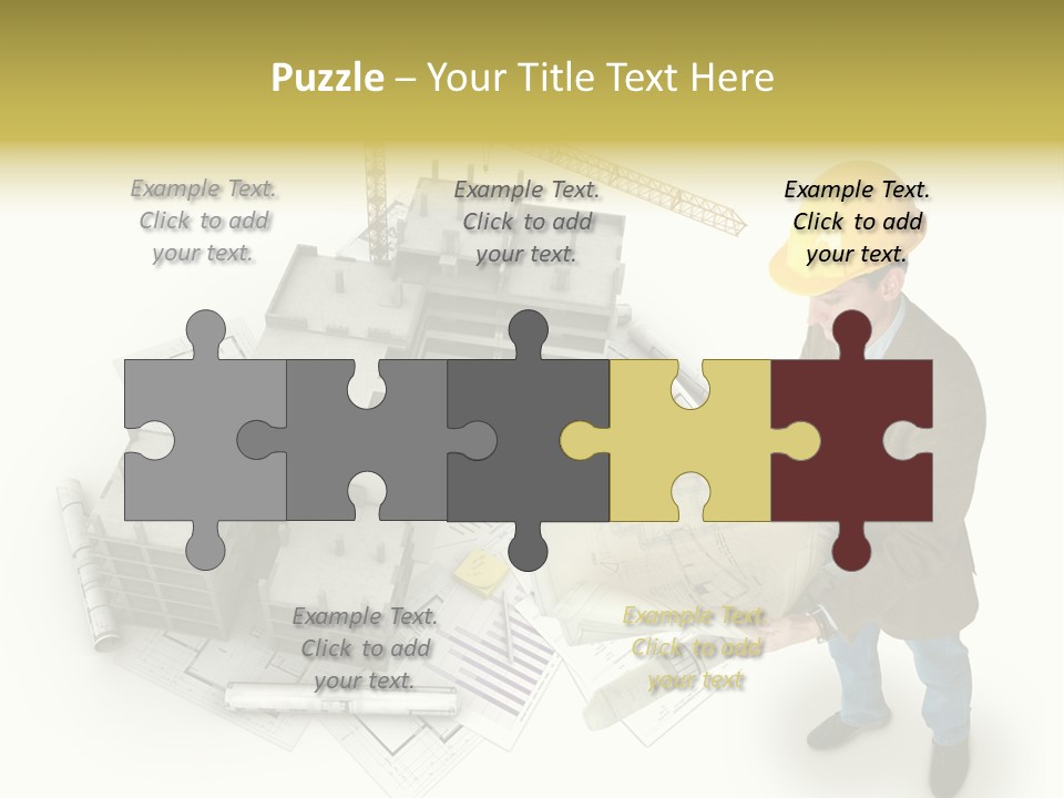 Helmet Blueprints House PowerPoint Template