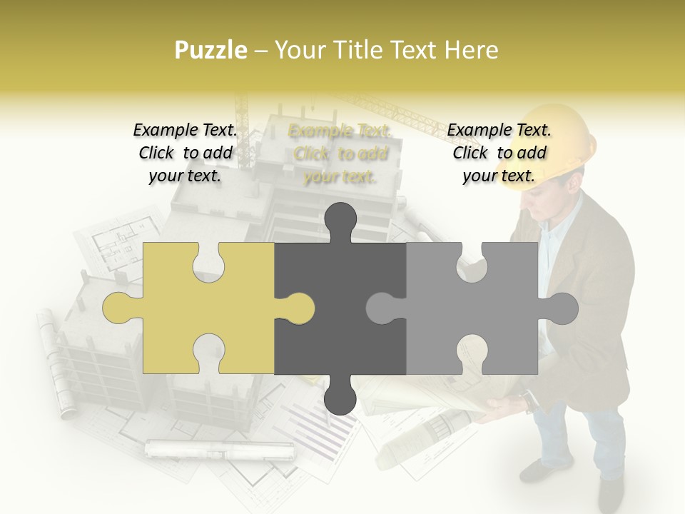 Helmet Blueprints House PowerPoint Template