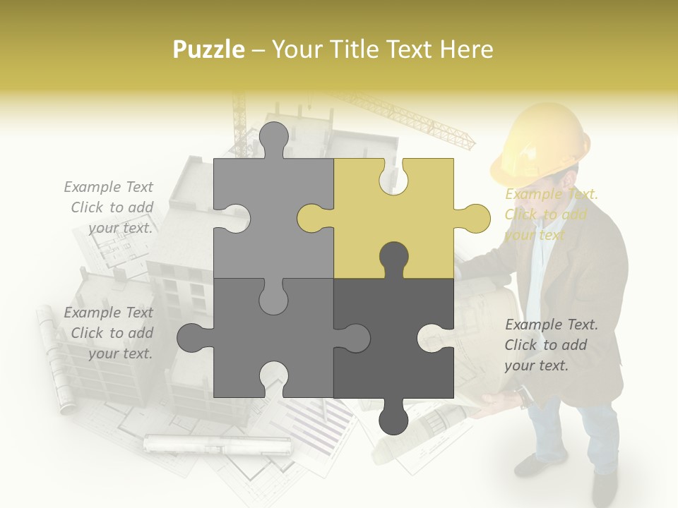 Helmet Blueprints House PowerPoint Template