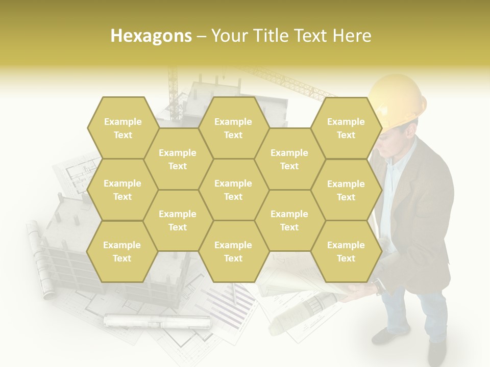 Helmet Blueprints House PowerPoint Template