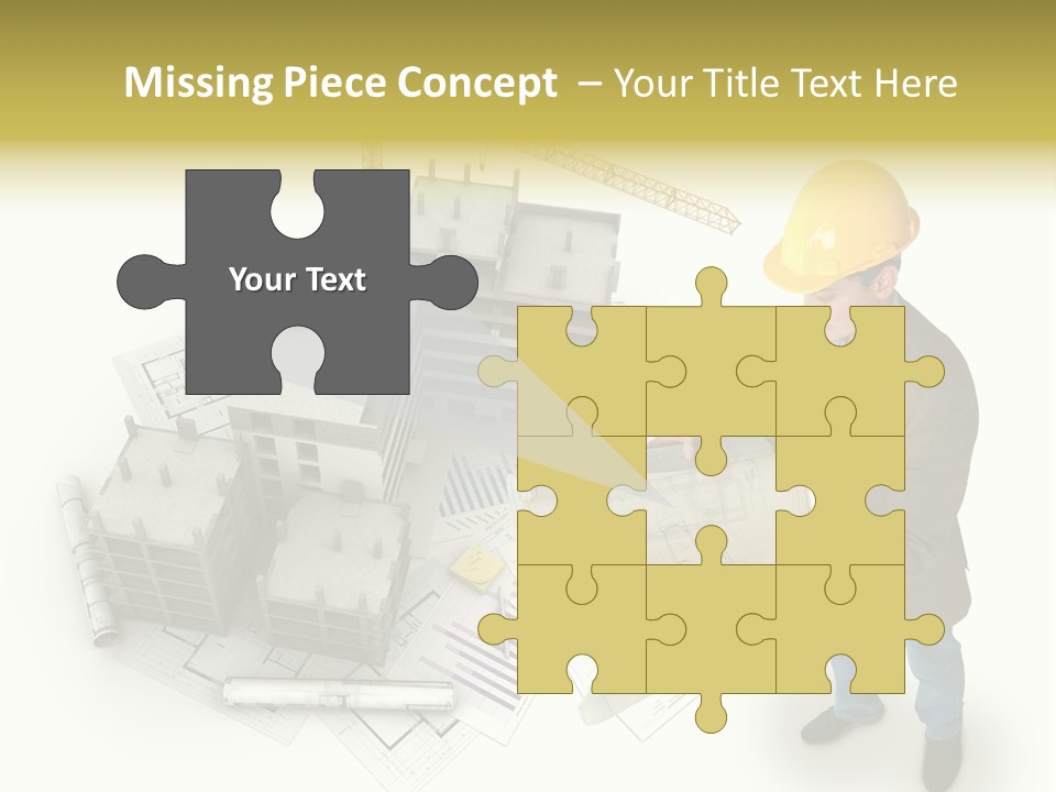 Helmet Blueprints House PowerPoint Template