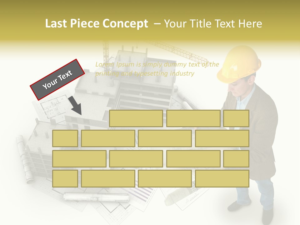 Helmet Blueprints House PowerPoint Template