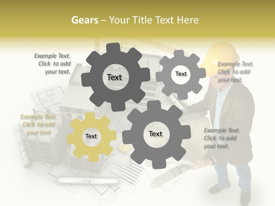 Helmet Blueprints House PowerPoint Template