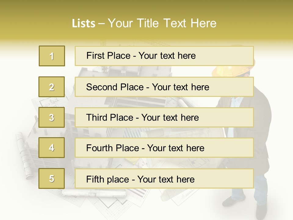 Helmet Blueprints House PowerPoint Template