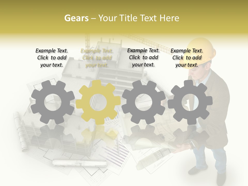 Helmet Blueprints House PowerPoint Template