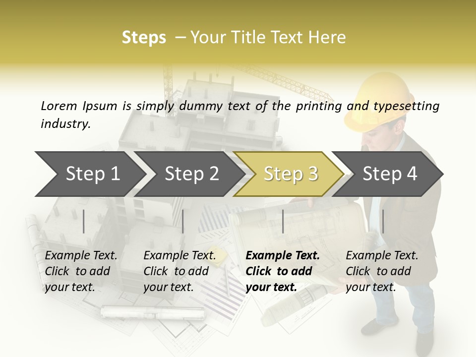 Helmet Blueprints House PowerPoint Template