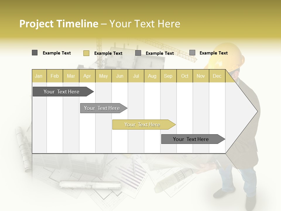 Helmet Blueprints House PowerPoint Template