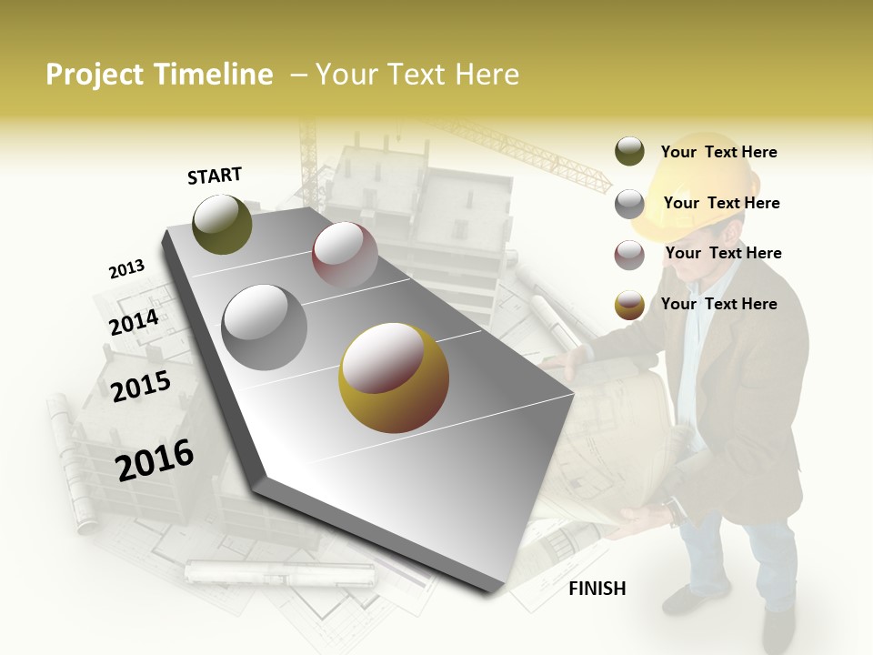 Helmet Blueprints House PowerPoint Template