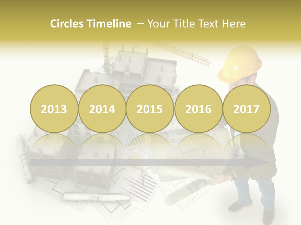 Helmet Blueprints House PowerPoint Template