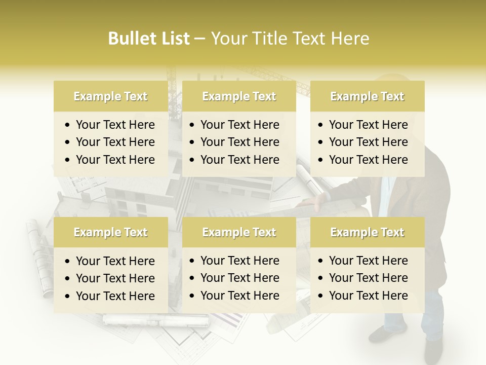 Helmet Blueprints House PowerPoint Template
