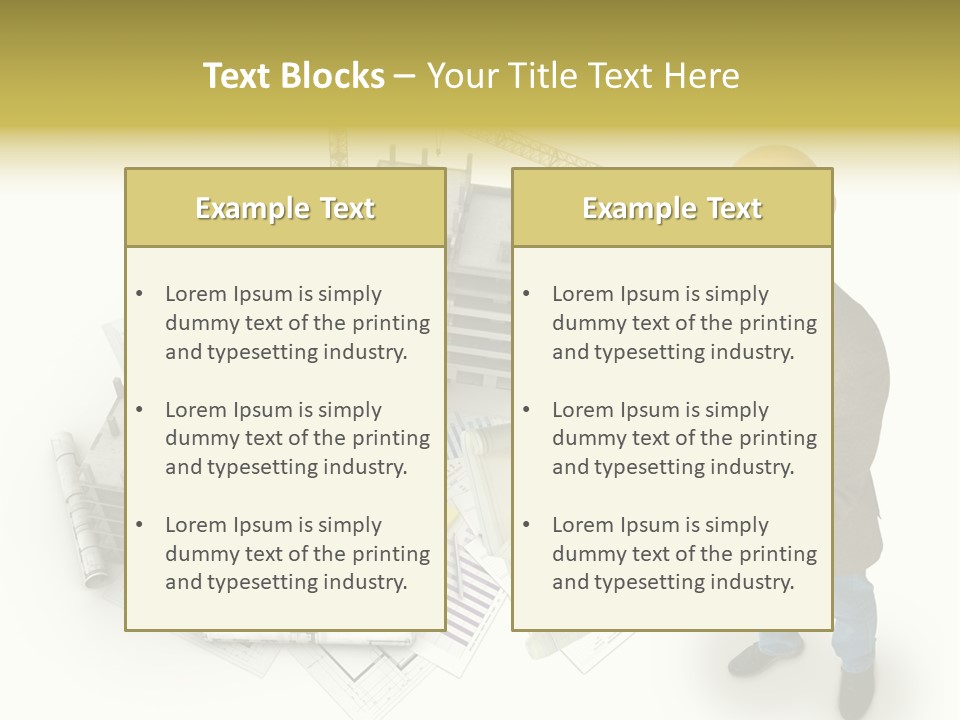 Helmet Blueprints House PowerPoint Template