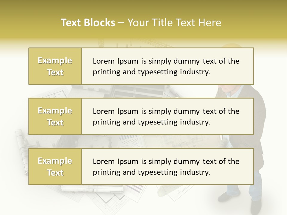 Helmet Blueprints House PowerPoint Template