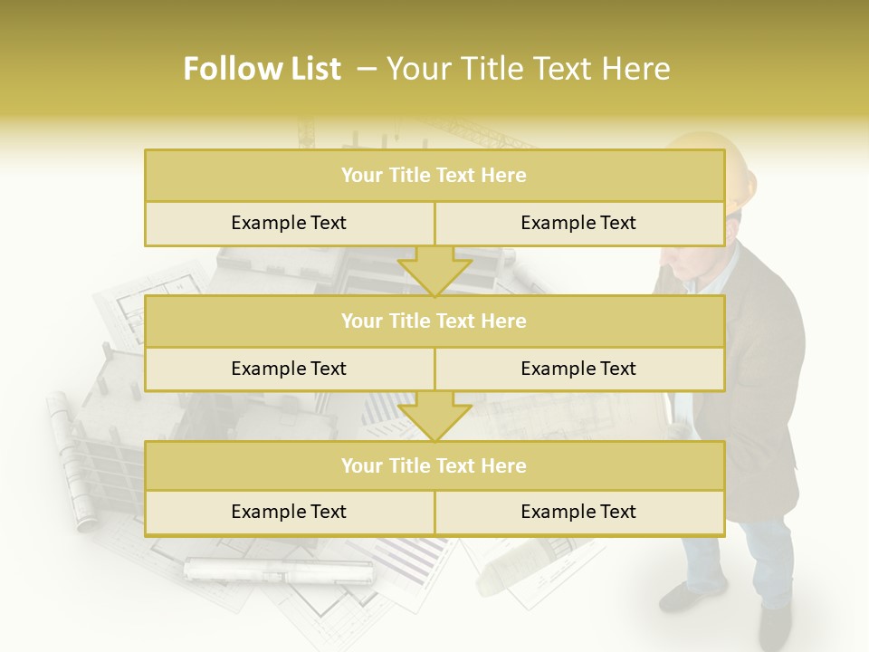 Helmet Blueprints House PowerPoint Template