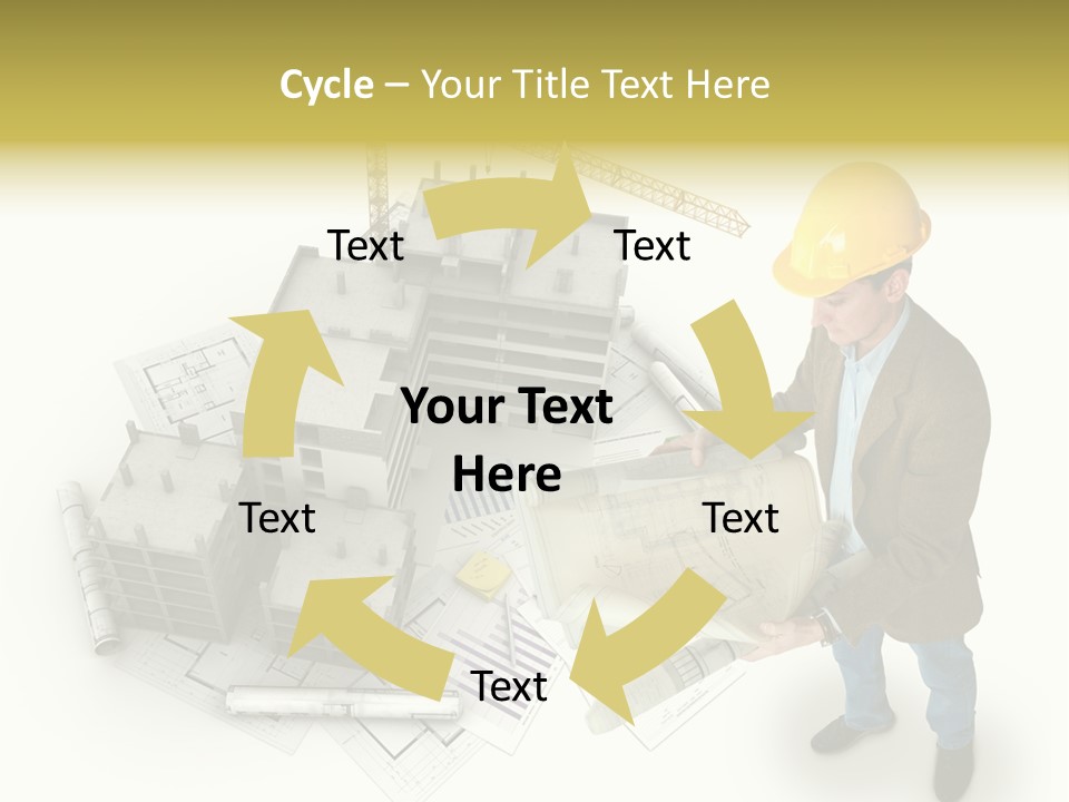Helmet Blueprints House PowerPoint Template