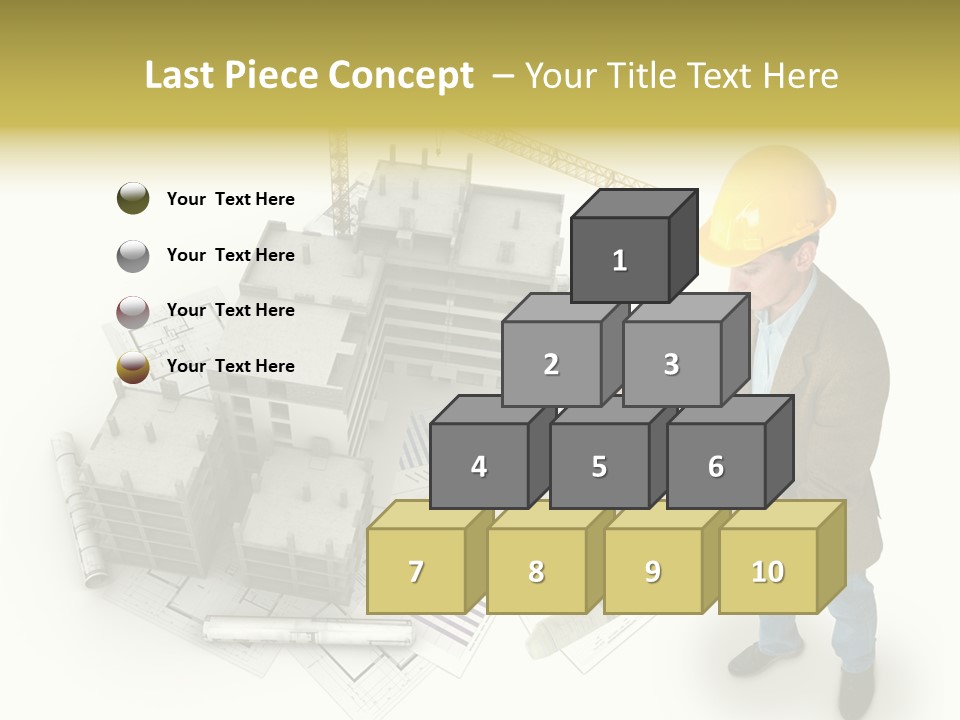 Helmet Blueprints House PowerPoint Template