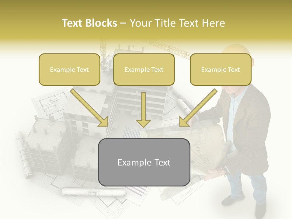 Helmet Blueprints House PowerPoint Template
