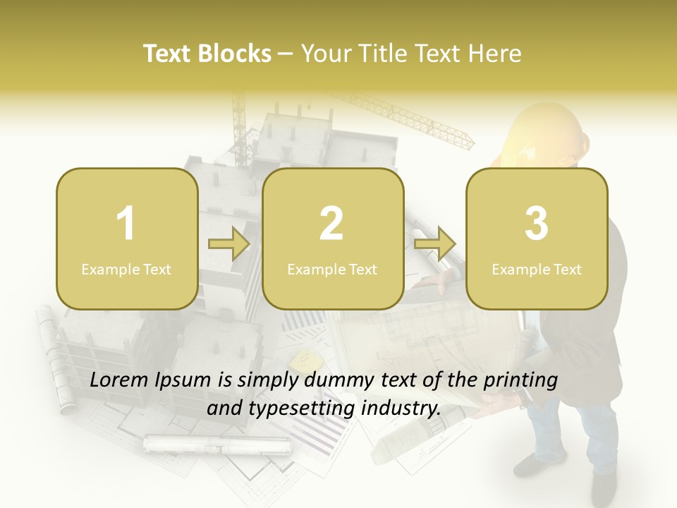 Helmet Blueprints House PowerPoint Template