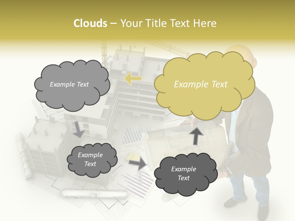 Helmet Blueprints House PowerPoint Template