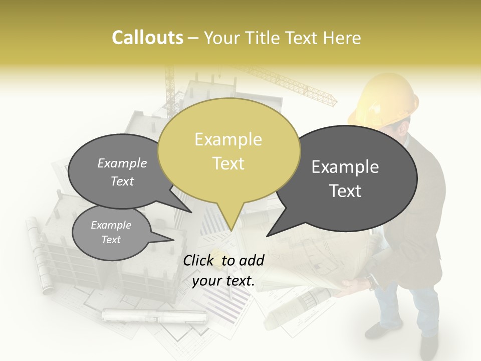 Helmet Blueprints House PowerPoint Template