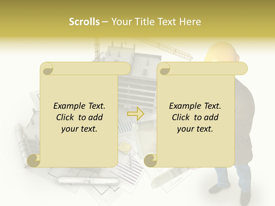 Helmet Blueprints House PowerPoint Template