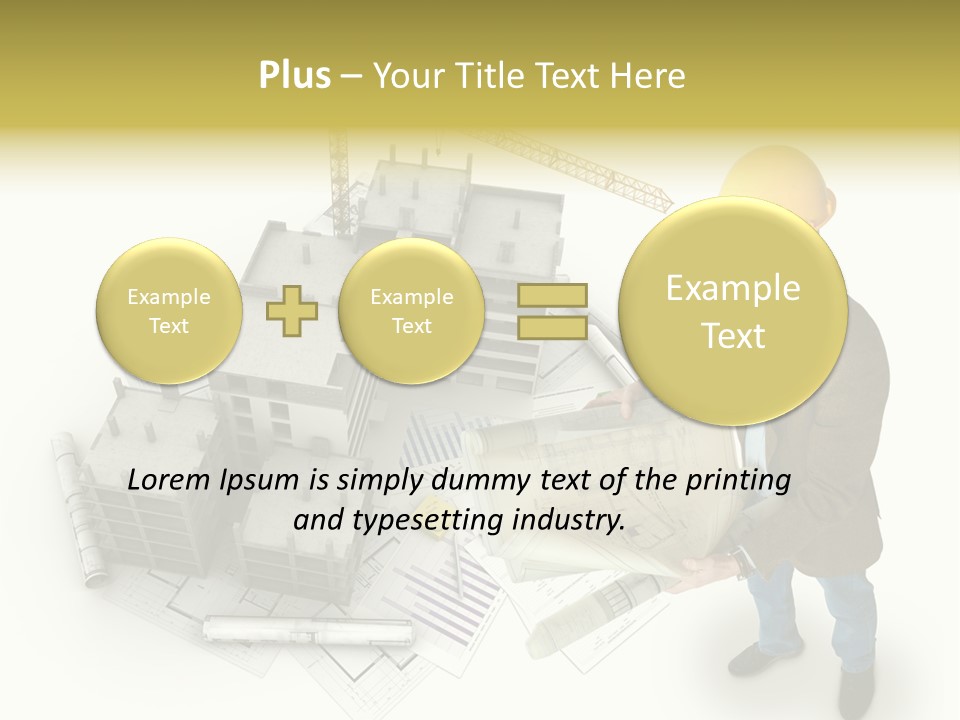 Helmet Blueprints House PowerPoint Template