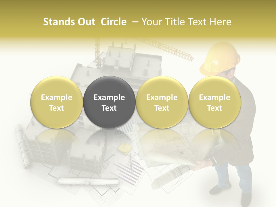 Helmet Blueprints House PowerPoint Template