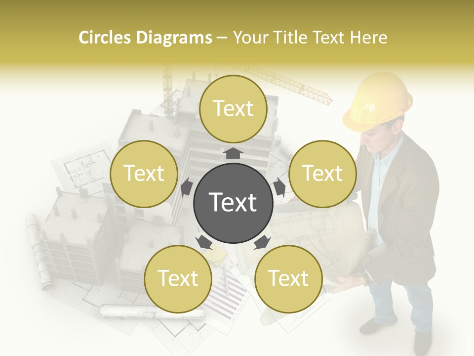 Helmet Blueprints House PowerPoint Template
